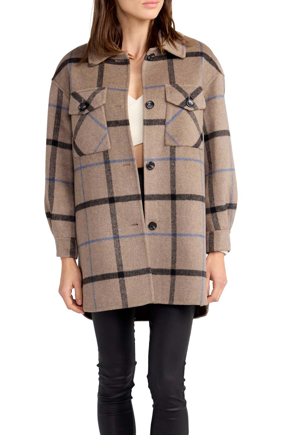 

Куртка-рубашка с поясом Back Together Belle & bloom, Oat Plaid