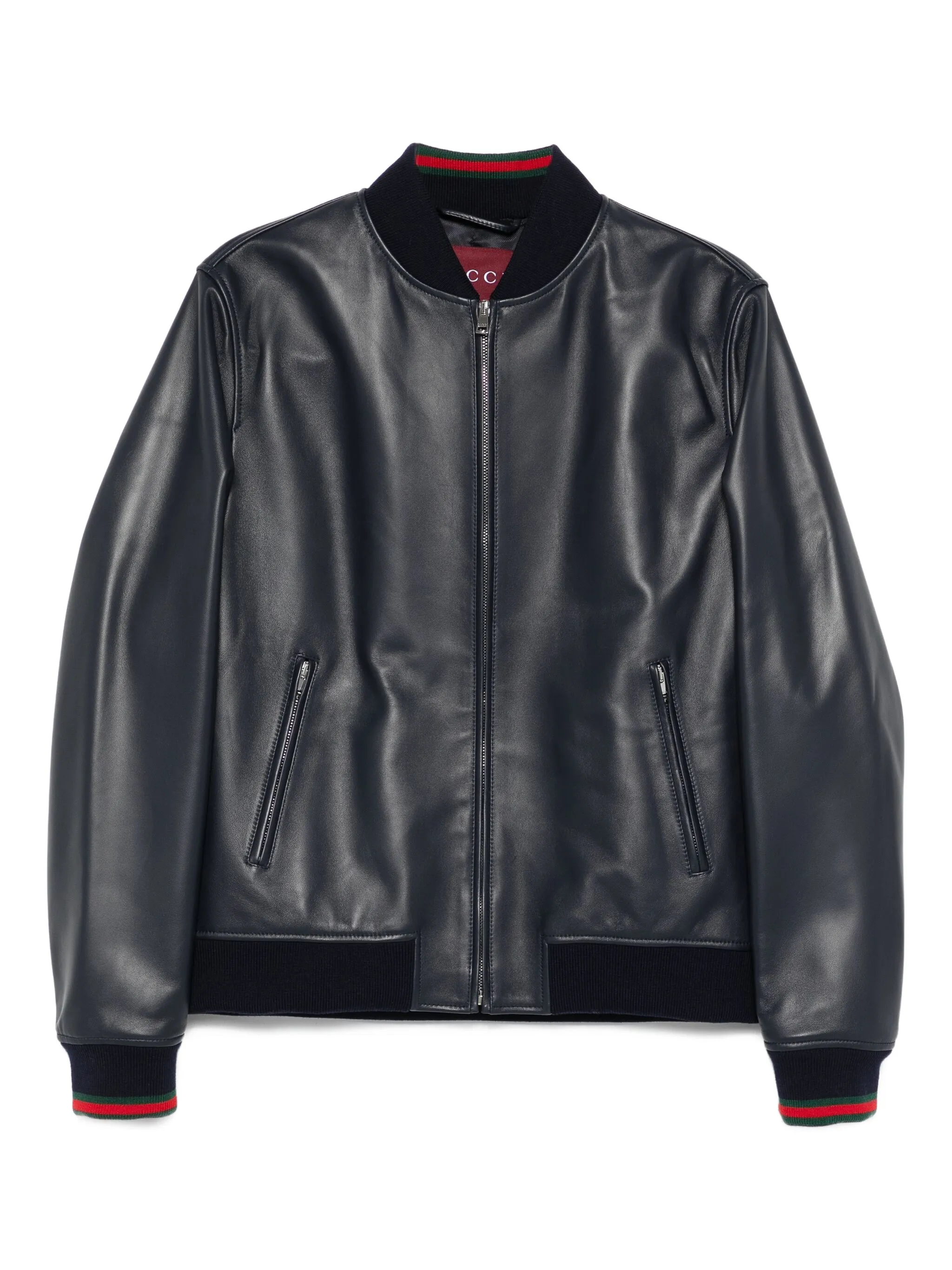 

Куртка на молнии с манжетами в рубчик Gucci, синий