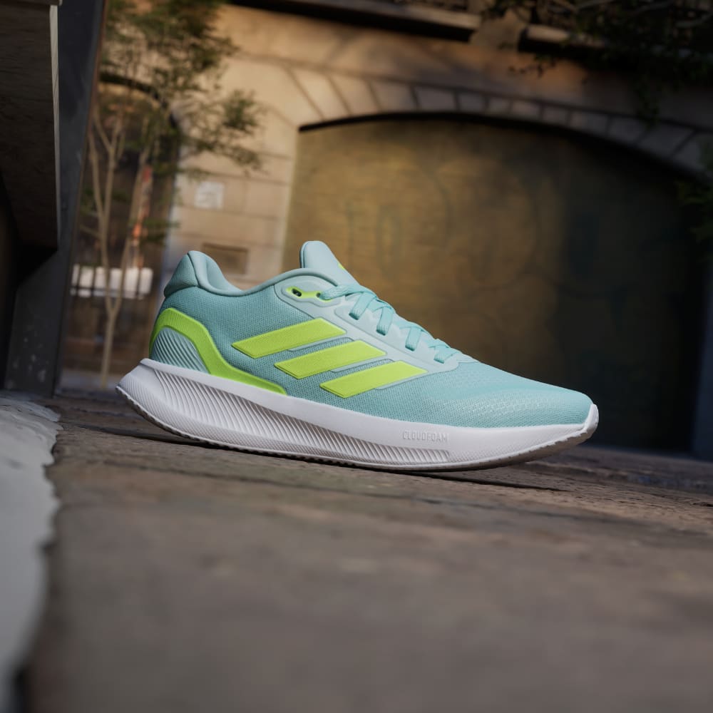 Кроссовки Adidas Runfalcon 5 Running Shoes, цвет Semi Flash Aqua/Lucid Lemon/Core Black — фото 2