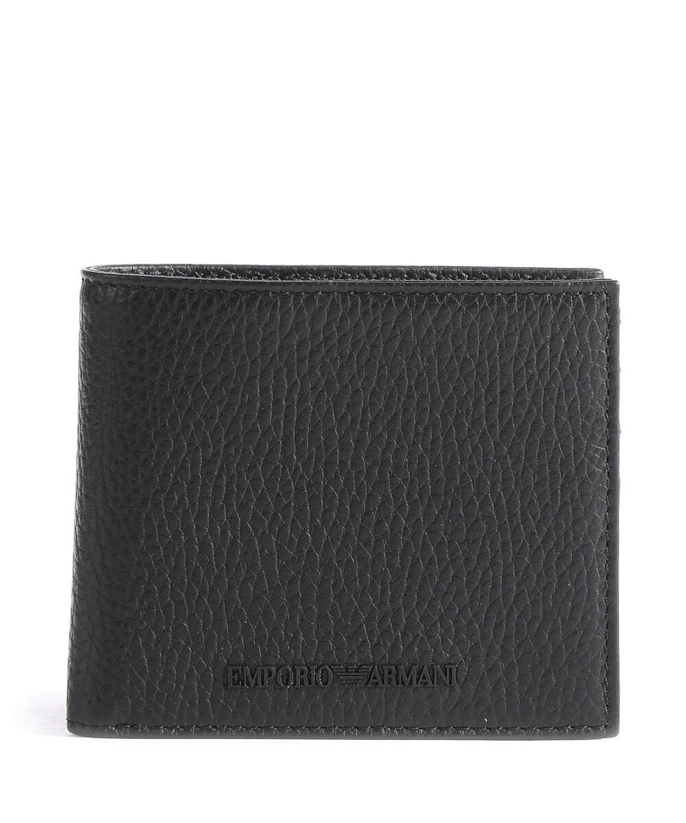 

Регенерированный кошелек business из зернистой воловьей кожи. Emporio Armani, черный