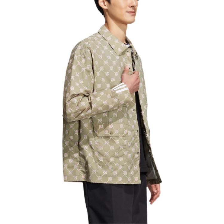 Куртка Men's adidas neo Full Print Lapel Jacket Autumn Brown HM2039 — фото 4