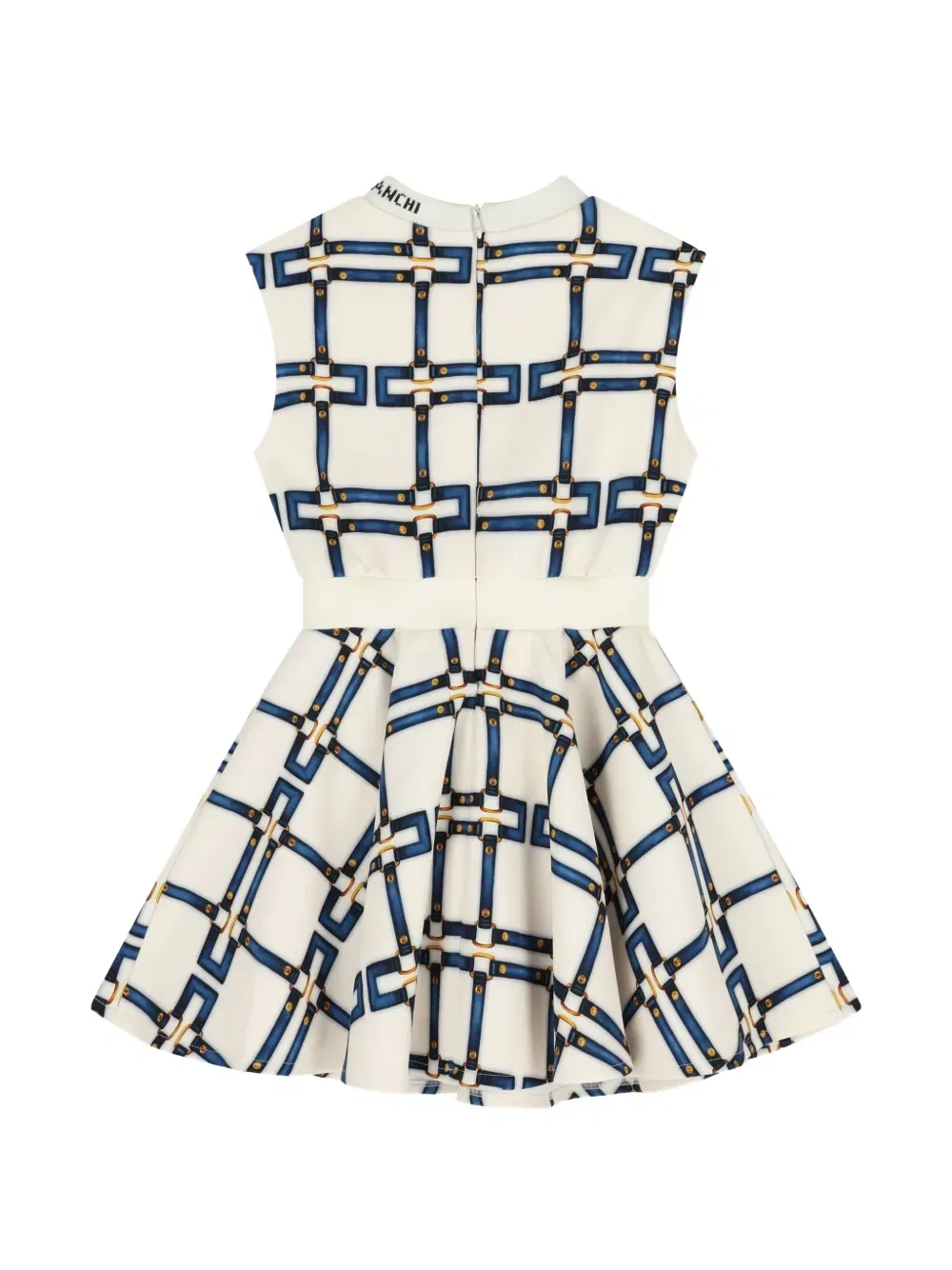 Платье без рукавов с узором Elisabetta Franchi Kids, белый — фото 2