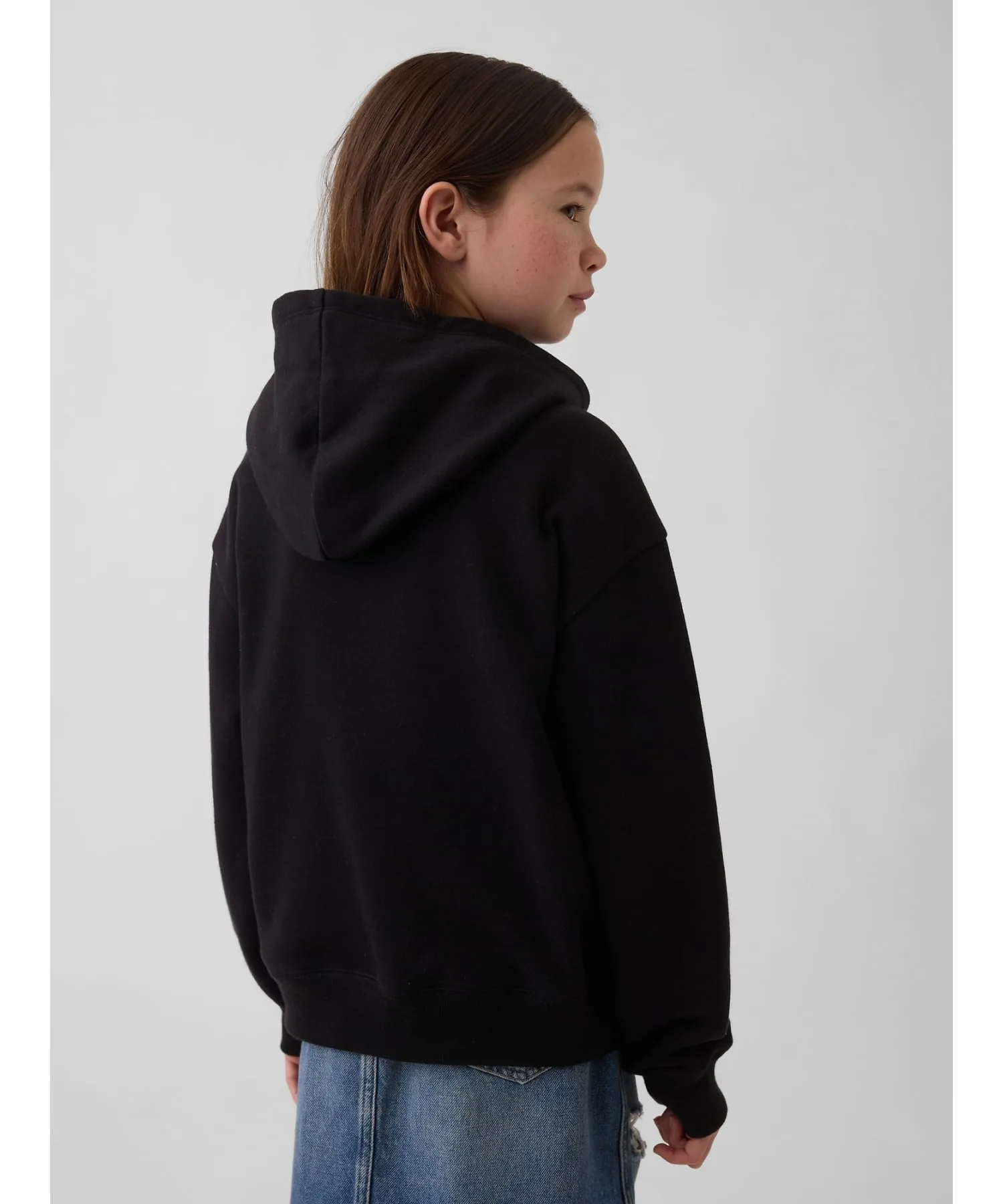 (K) Толстовка свободного кроя с логотипом GAP (детская), TRUE_BLACK — фото 2