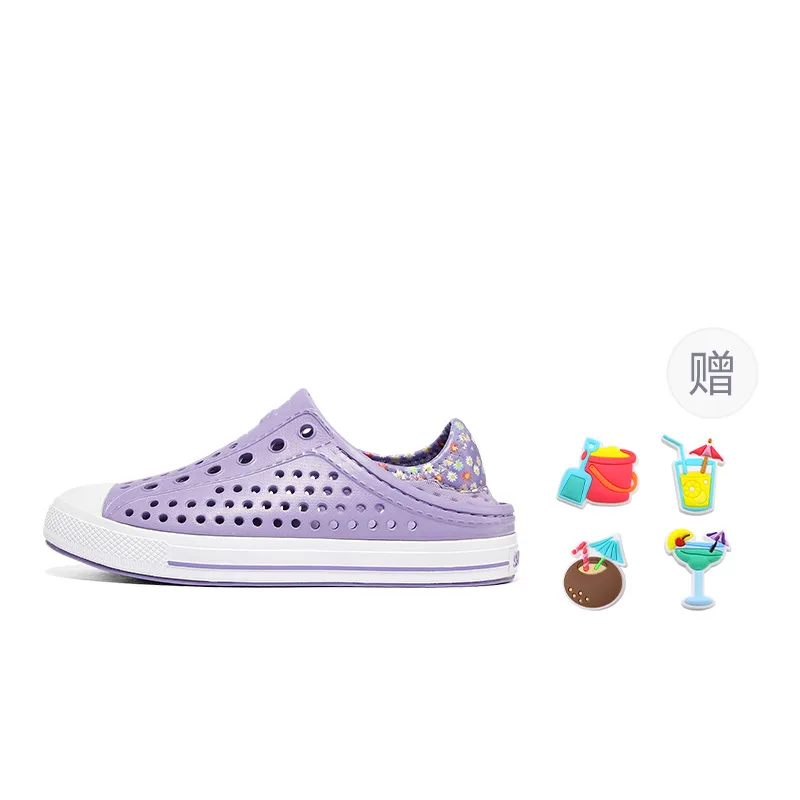 Skechers Детские сандалии на низком ходу из искусственной кожи фиолетовые для подростков