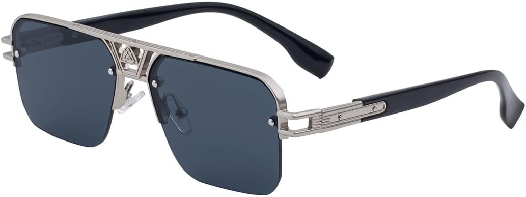 

Мужские винтажные солнцезащитные очки, полуметаллическая оправа, защита от УФ-излучения UV400, ретро-стиль, идеально подходят для ежедневных поездок на работу и вождения GDKPJDT, 9