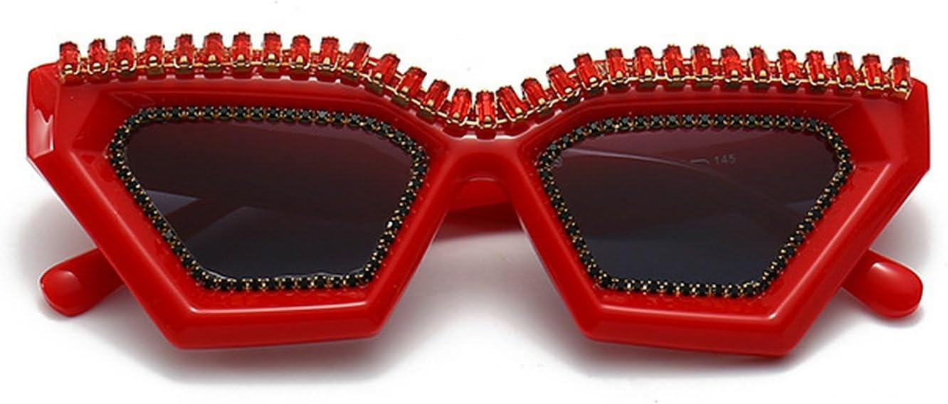 

Laureles Модные солнцезащитные очки с кристаллами в стиле «кошка» Y2K для женщин, винтажные, красно-черные, с градиентом, квадратные, для мужчин, в стиле хип-хоп, Red-red