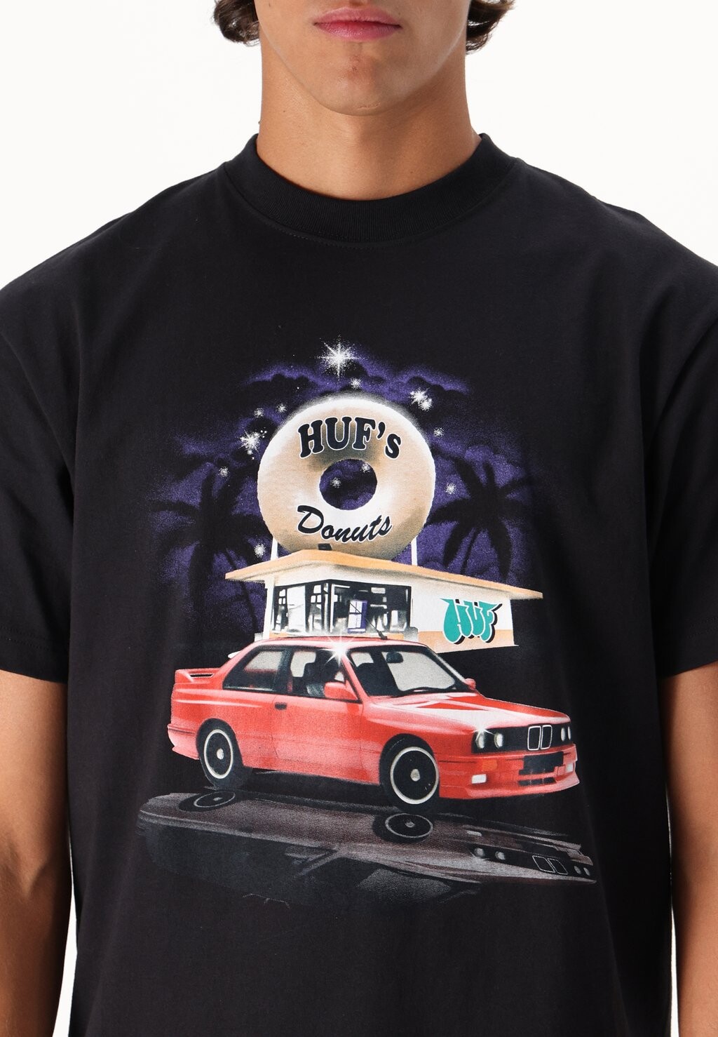 

Футболка с принтом DRIVE THRU UNISEX HUF, черный
