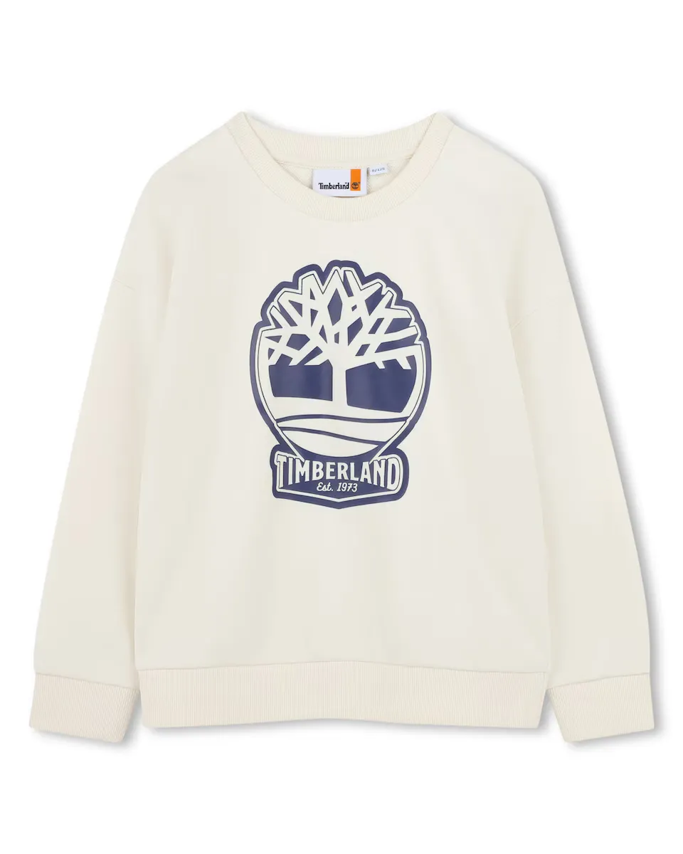

Свитшот для мальчика с длинными рукавами натурального цвета Timberland, цвет Crema