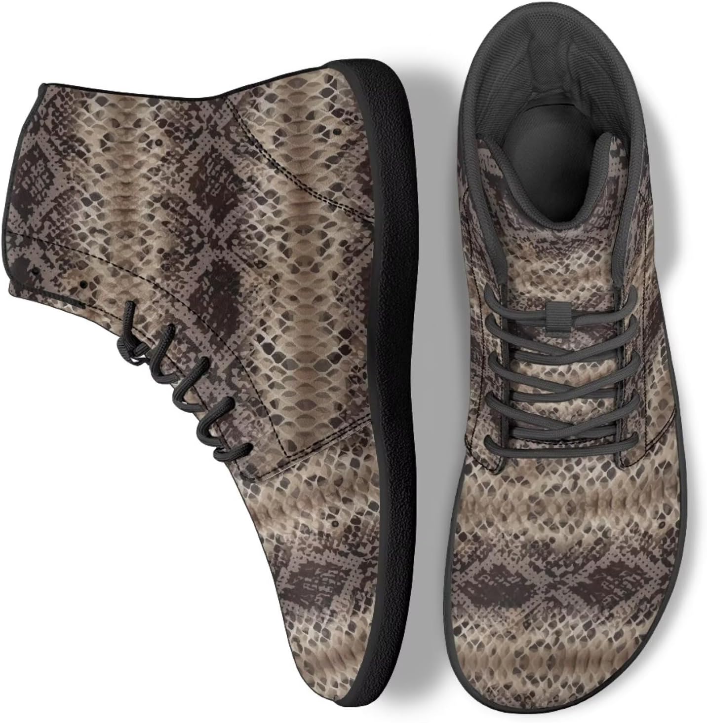 

Высокие кроссовки для ходьбы для мужчин и женщин с широким носком, беговые кроссовки из ПУ-кожи для тренировок Ecaestolph, коричневый