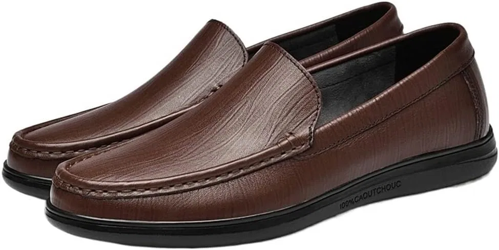 Лоферы из кожи темно-коричневые, Mens Loafers SayfuR