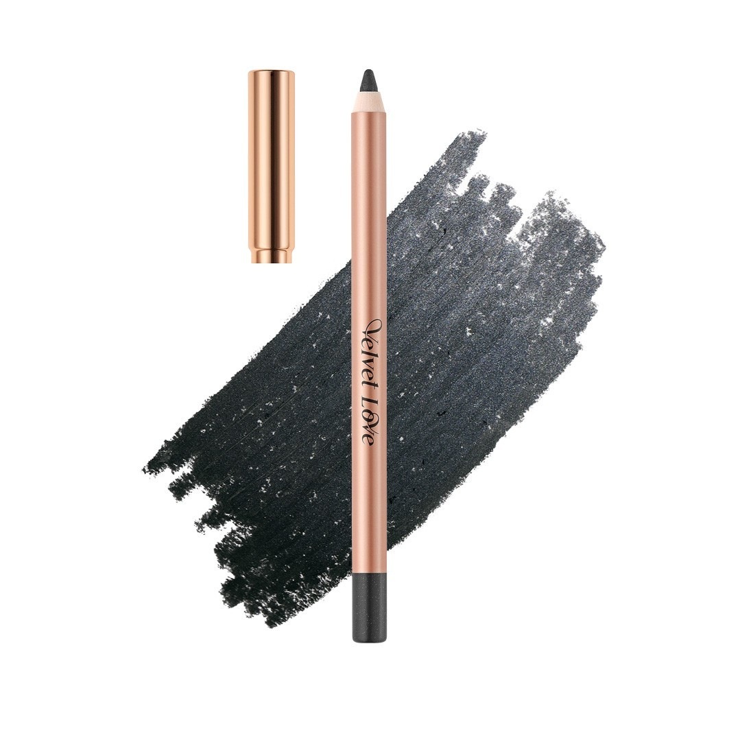 Подводка для глаз velvet love eyeliner pencil Zoeva, metallic smoky grey, вес 1.2 гр. — фото 2
