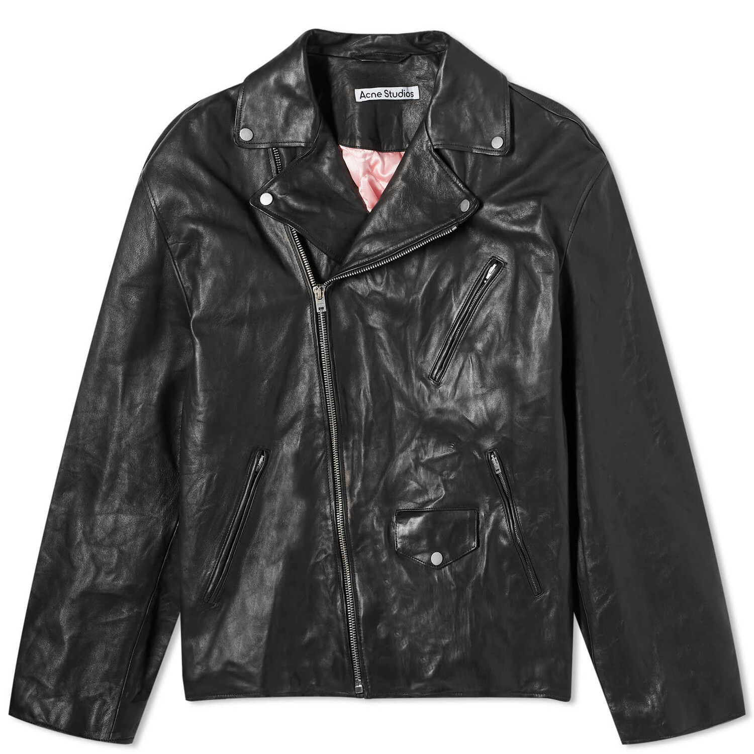 

Куртка Acne Studios Liker Distressed Nappa Leather, черный