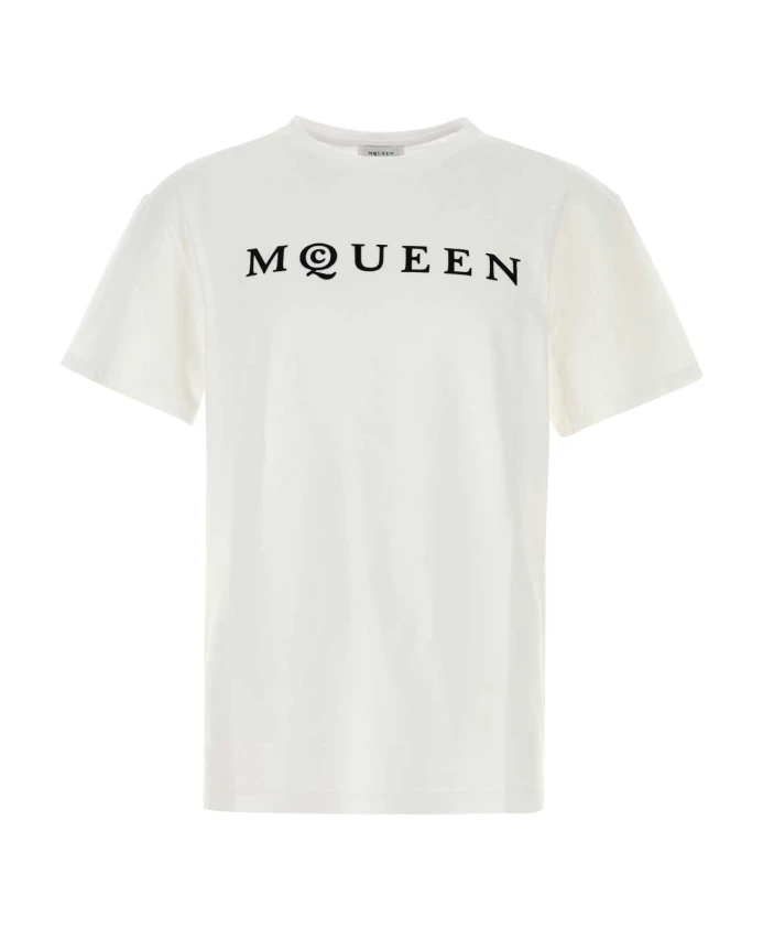 Белая хлопковая футболка Alexander Mcqueen, белый