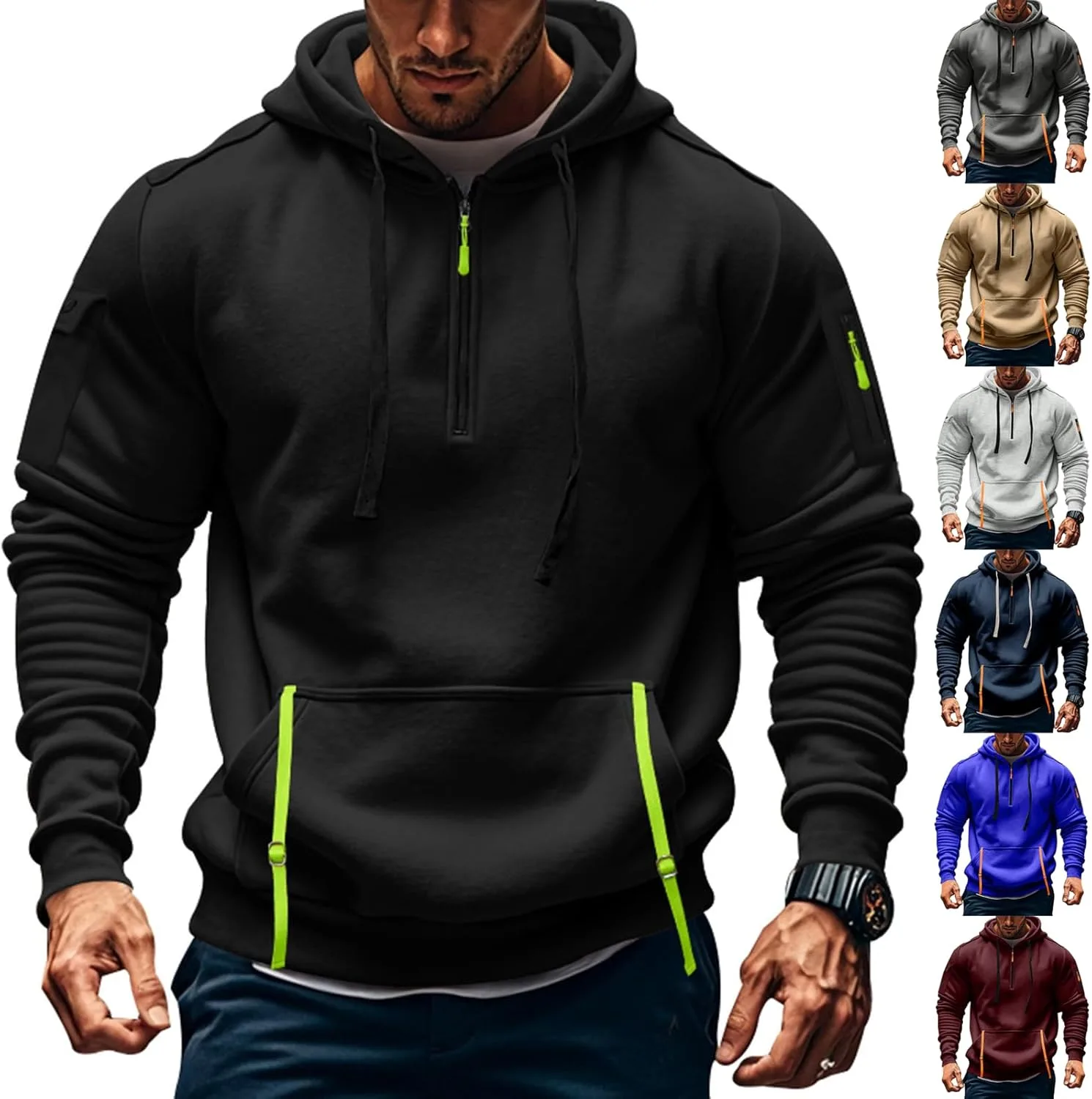 

Мужской оверсайз худи с молнией и карманами moolBeko