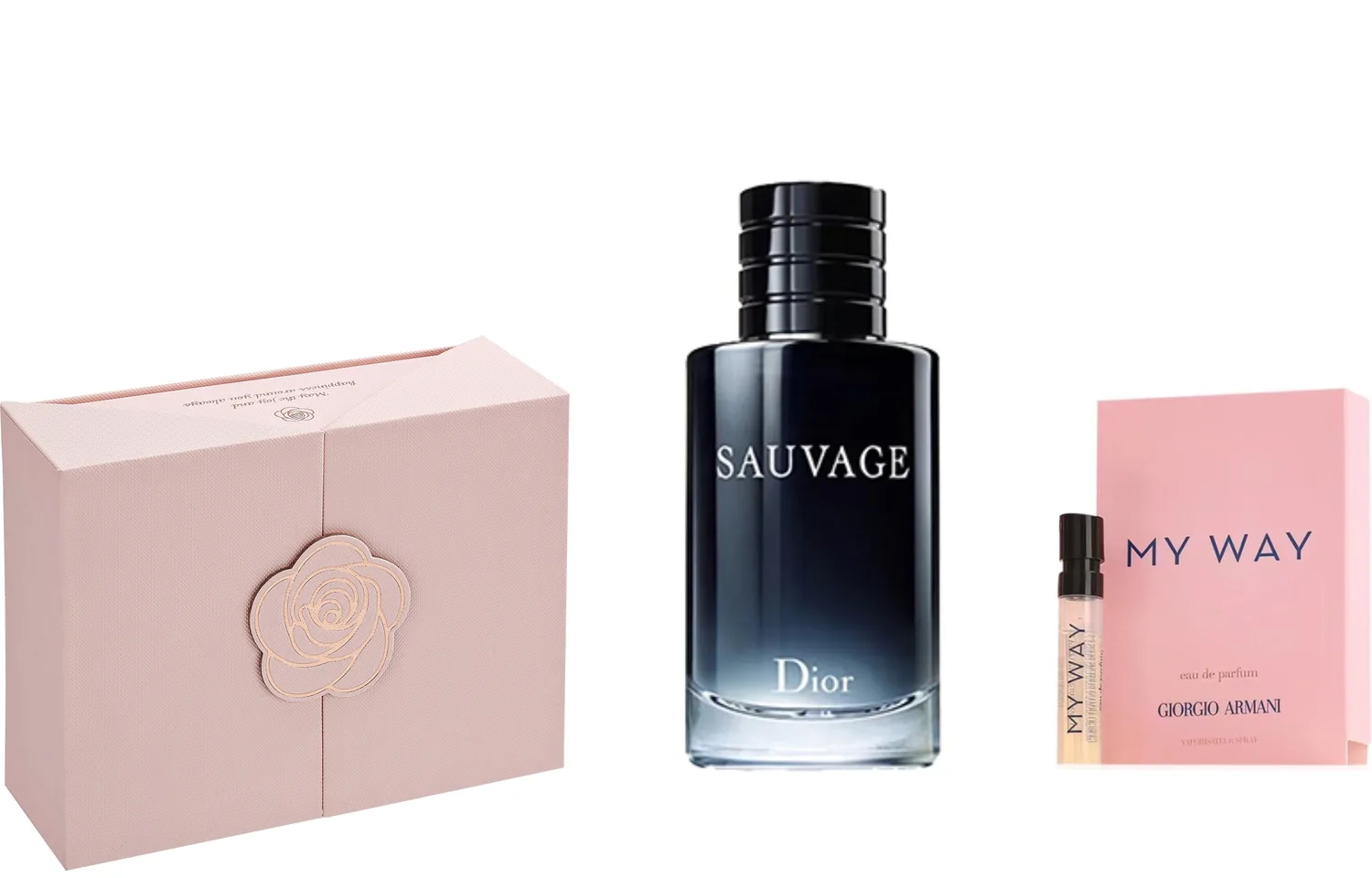 DIOR Набор духов Floral Sweetheart Beloved, туалетная вода цветочная, Dior Sauvage Eau De Parfum 60ML+J'adore Intense Deodorant Travel Size 1.2ml+Camellia Pink Box