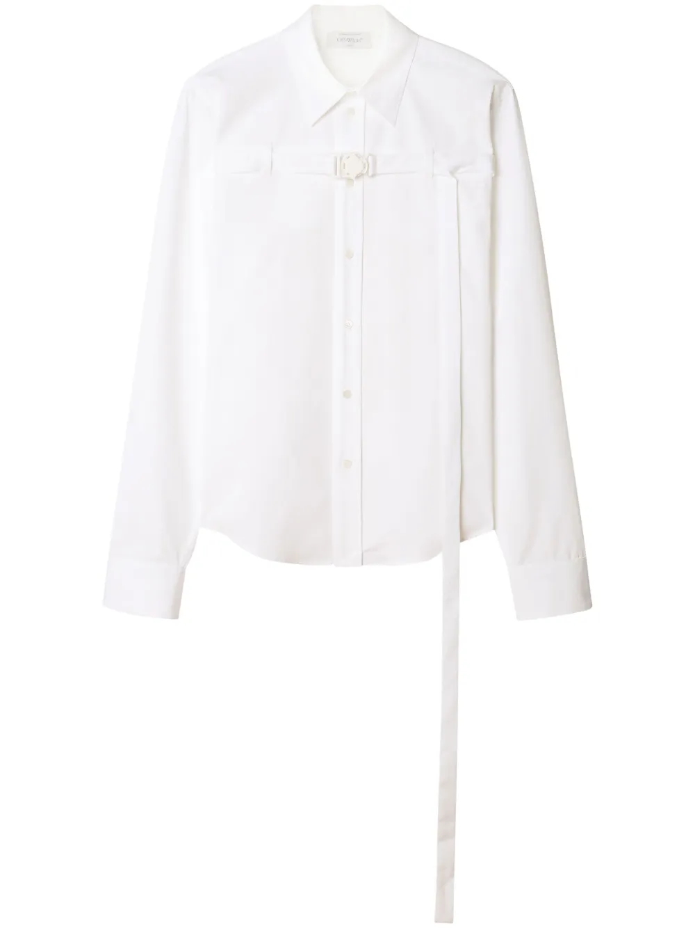 

Поплиновая рубашка с вырезом OFF-WHITE, белый