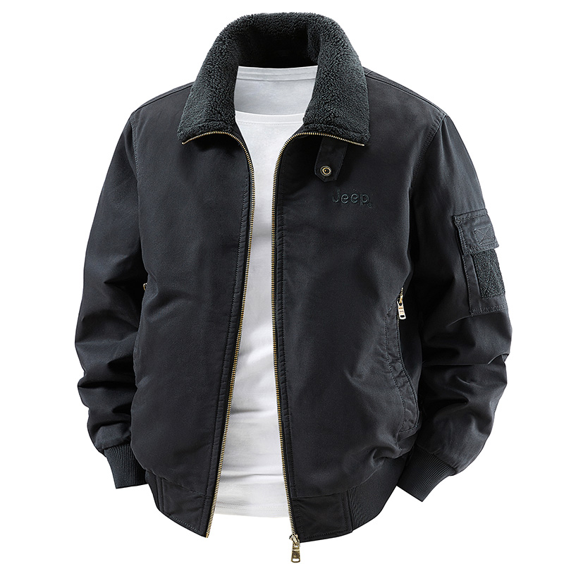 

Пуховик Unisex Lapel Moderate Cargo Jeep, черный