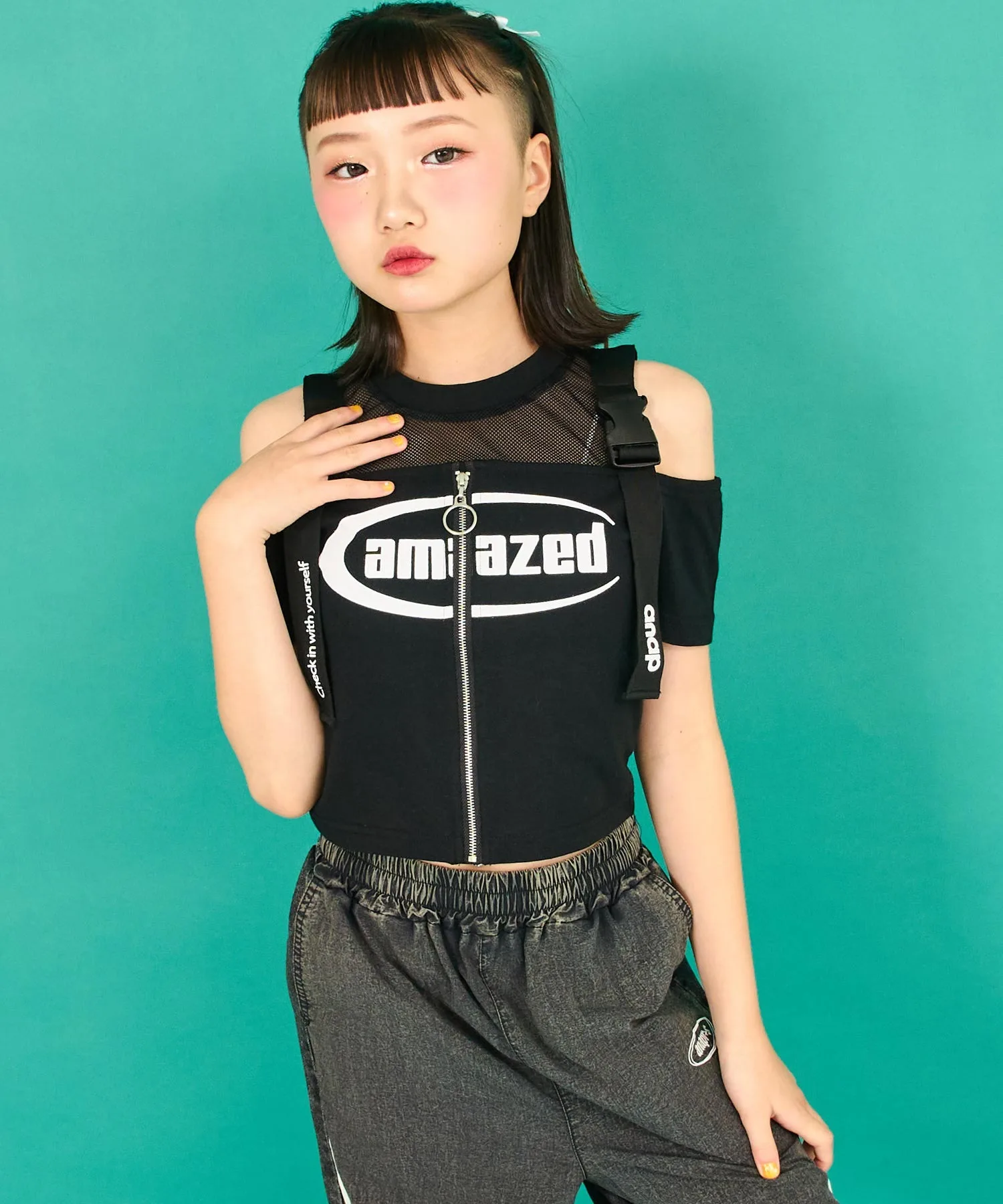 Детская футболка с открытыми плечами ANAP GiRL чёрная