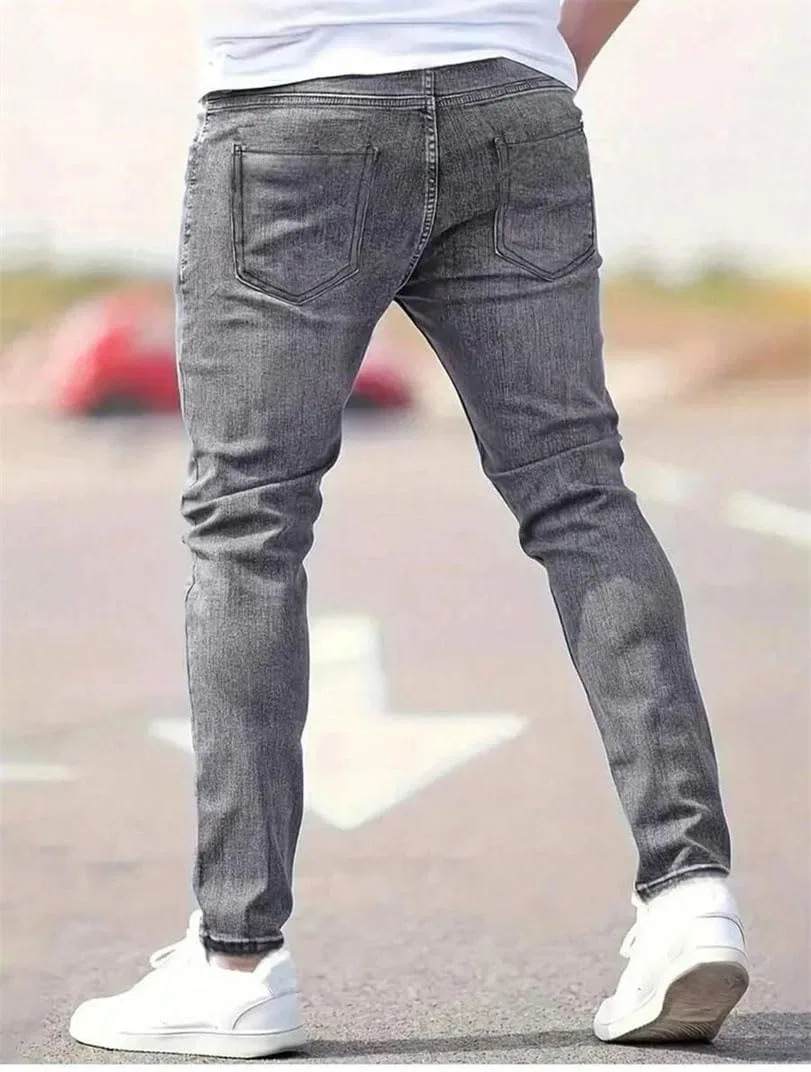 Джинсы прямые современные Slim Fit, серый — фото 3