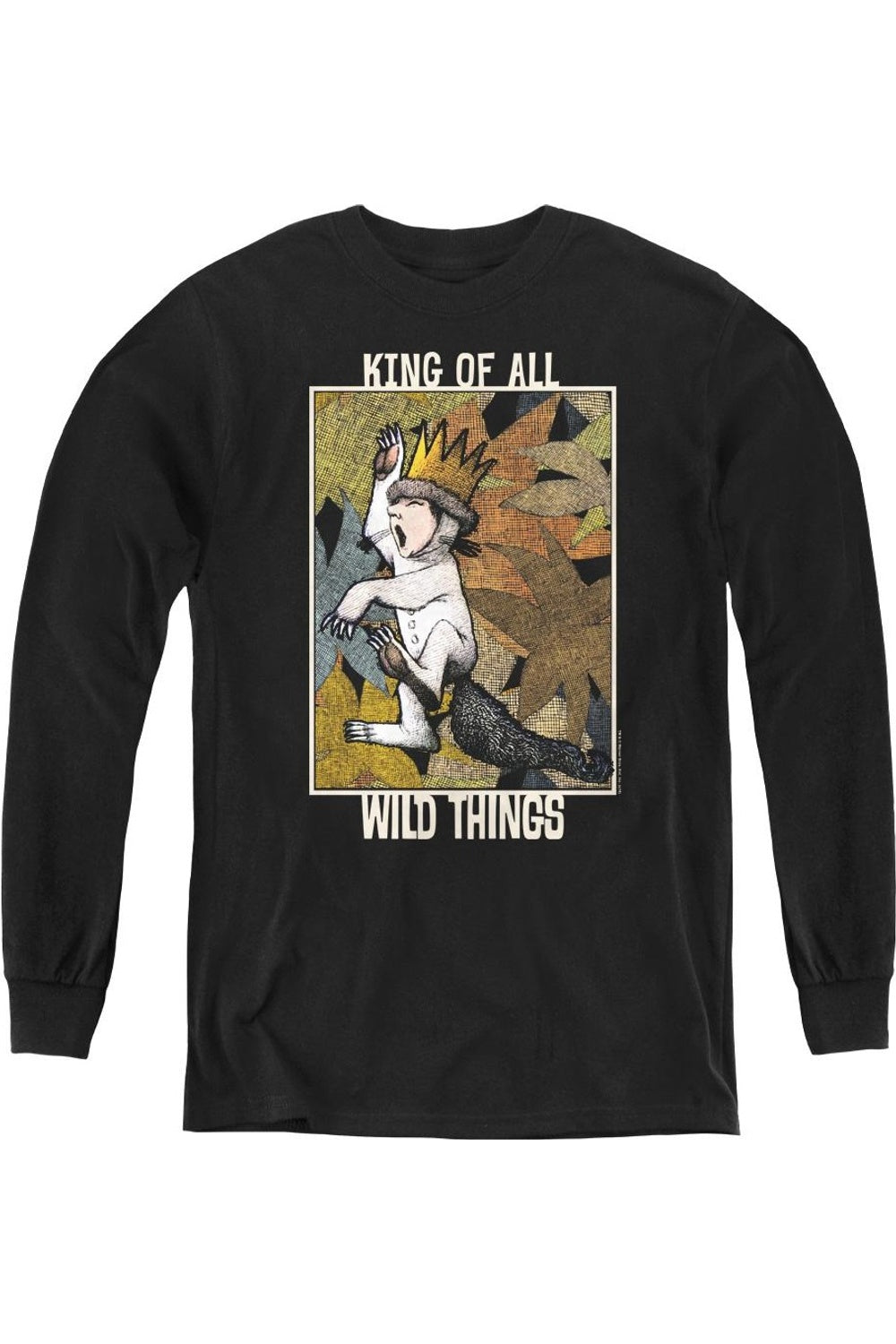 

Футболка с длинным рукавом Where The Wild Things Are King Of All Wild Things для детей Gildan, черный