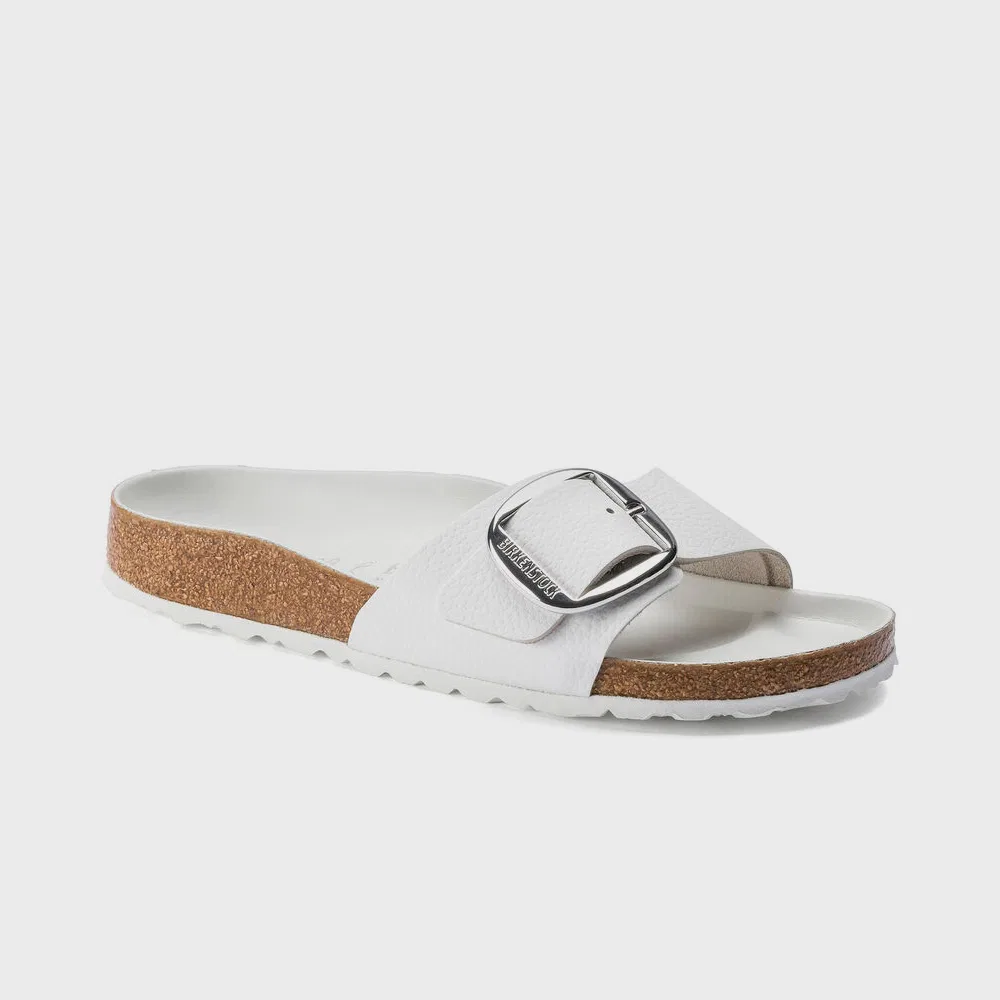 Мужские слайды Madrid Big Buckle белые Regular от Birkenstock
