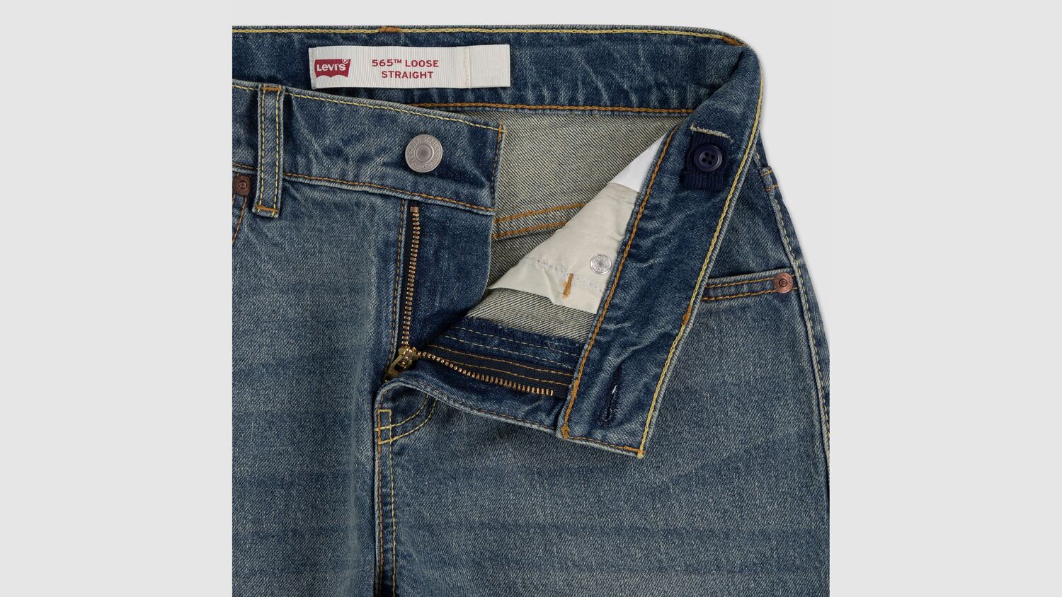 Свободные прямые джинсы 565 для мальчиков 8–20 лет Levi's, Shenanigans W/O Destruction - Medium Wash — фото 4