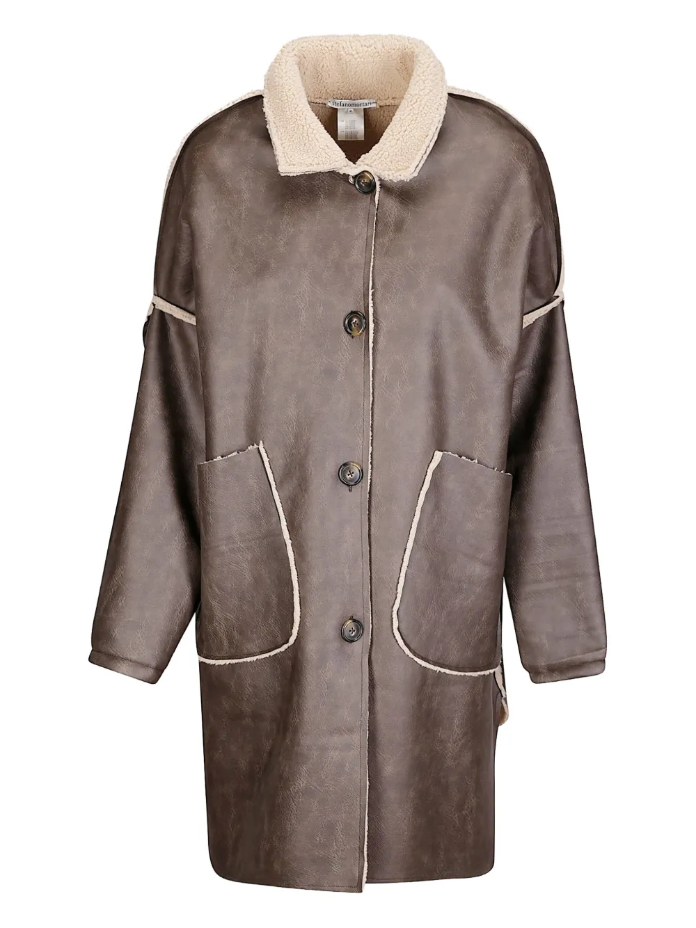 

Пальто с отделкой из шерпы Stefano Mortari, коричневый