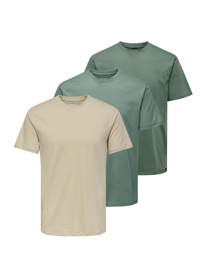 

Футболка ONLY & SONS, цвет beige/grün/dunkelgrün