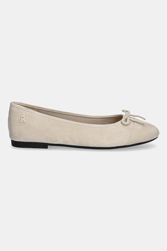 Замшевые балетки TOE CAP SUEDE BALLERINA с мыском Tommy Hilfiger, бежевый — фото 2