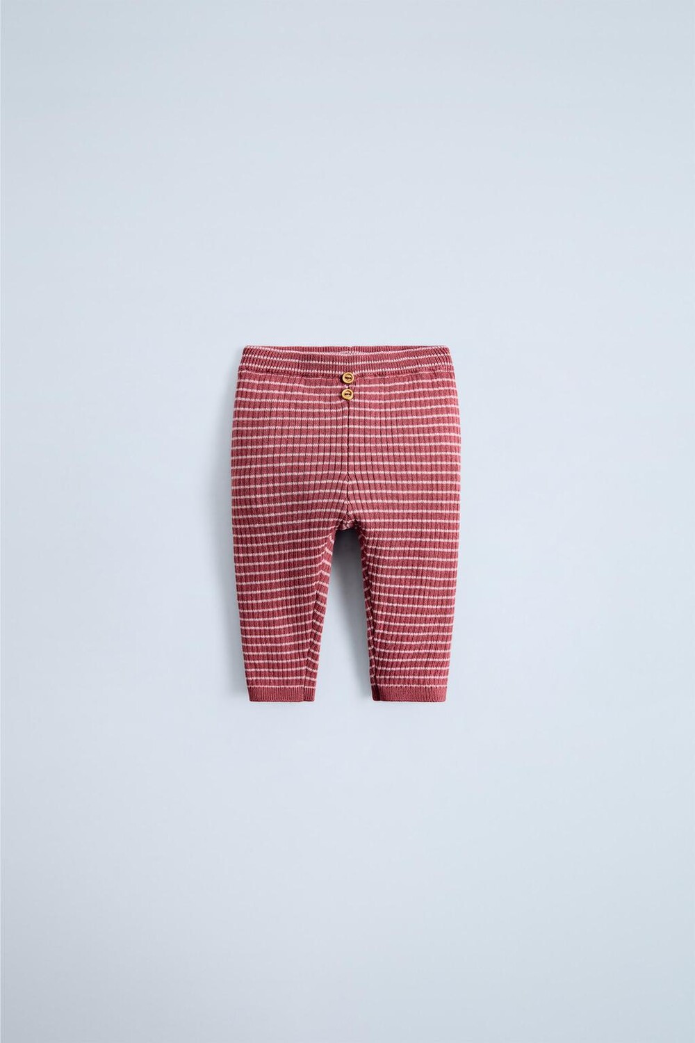 

Полосатые ребрешковые леггинсы ZARA, розовый
