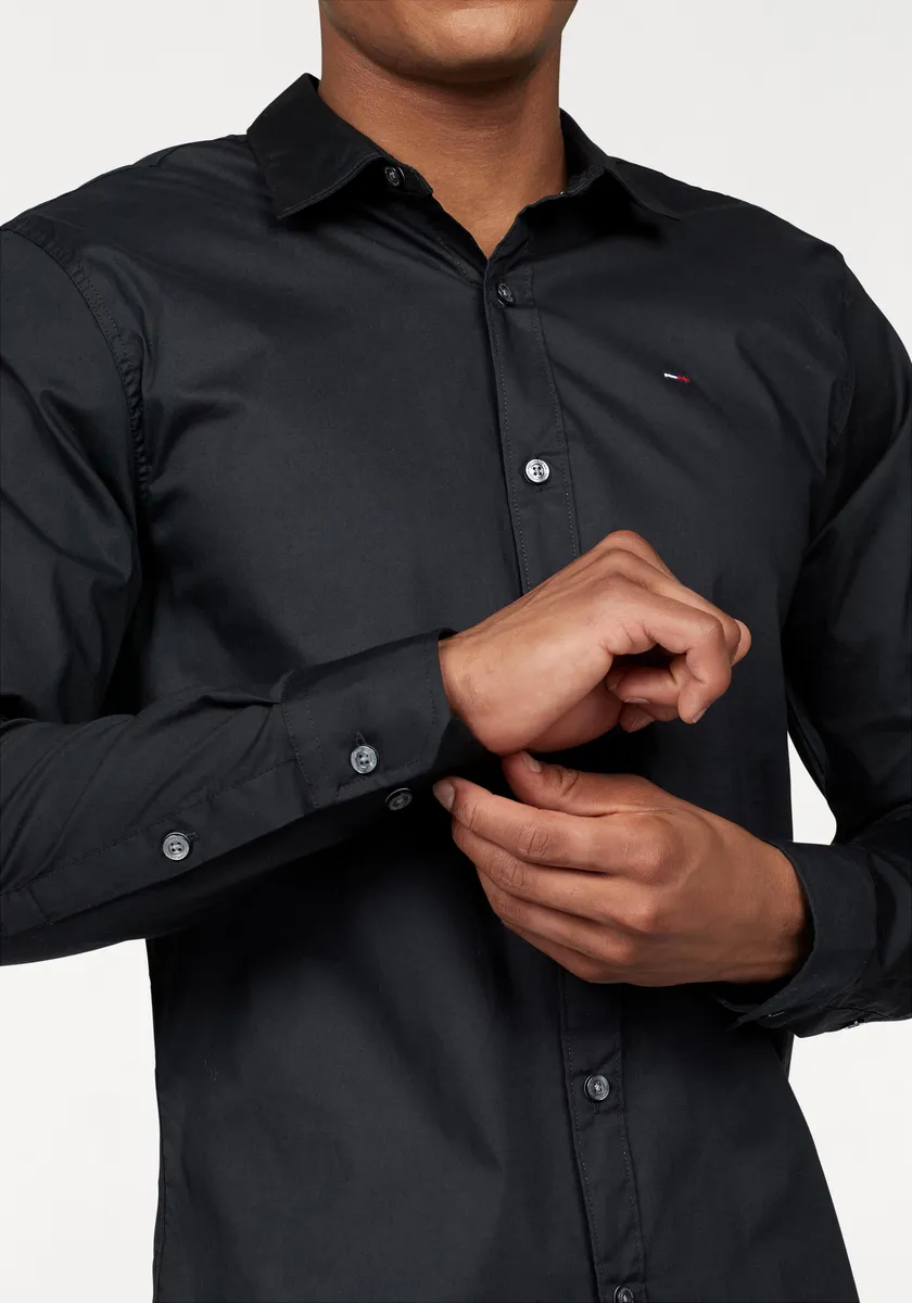 Рубашка с длинными рукавами Tommy Jeans "Sabim Stretch Shirt Shirt", рубашка стрейч, премиум-класса, приталенного кроя, с эластаном, цвет Tommy Black — фото 3