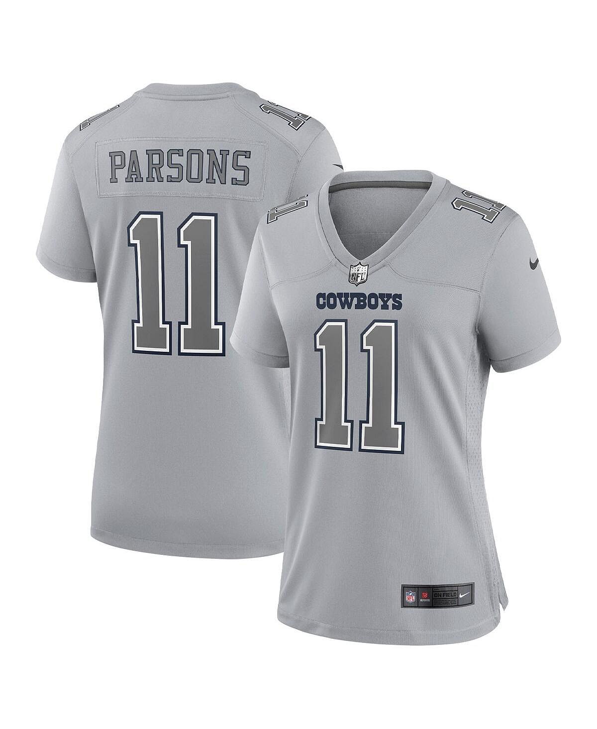 

Женский серый трикотаж Micah Parsons Dallas Cowboys Atmosphere Fashion Game Джерси Nike, серый