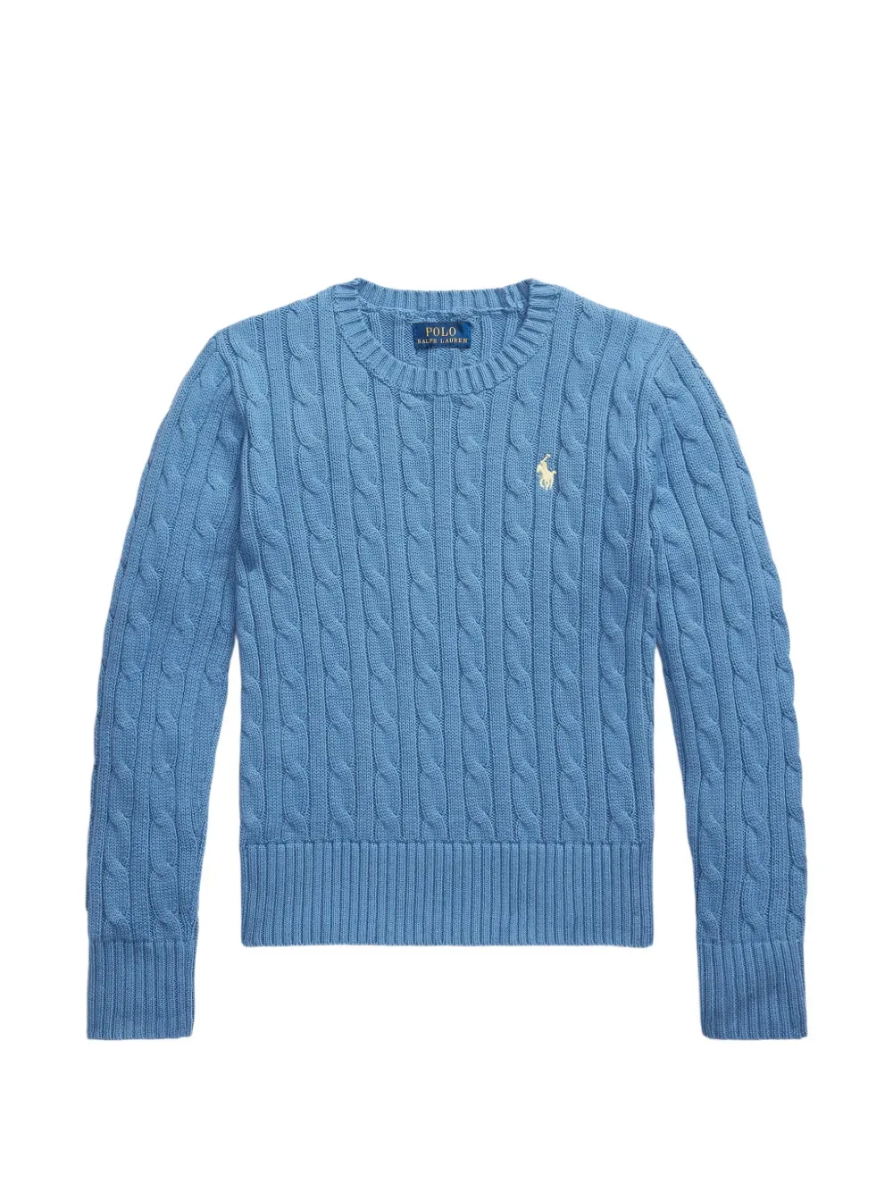 Вязаный свитер с вышивкой POLO RALPH LAUREN KIDS, синий