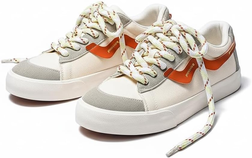 

Мужская повседневная обувь для скейтборда с низким верхом из текстиля, легкие и дышащие кроссовки с противоскользящей резиновой подошвой для лета Ctkvbmeoi, оранжевый