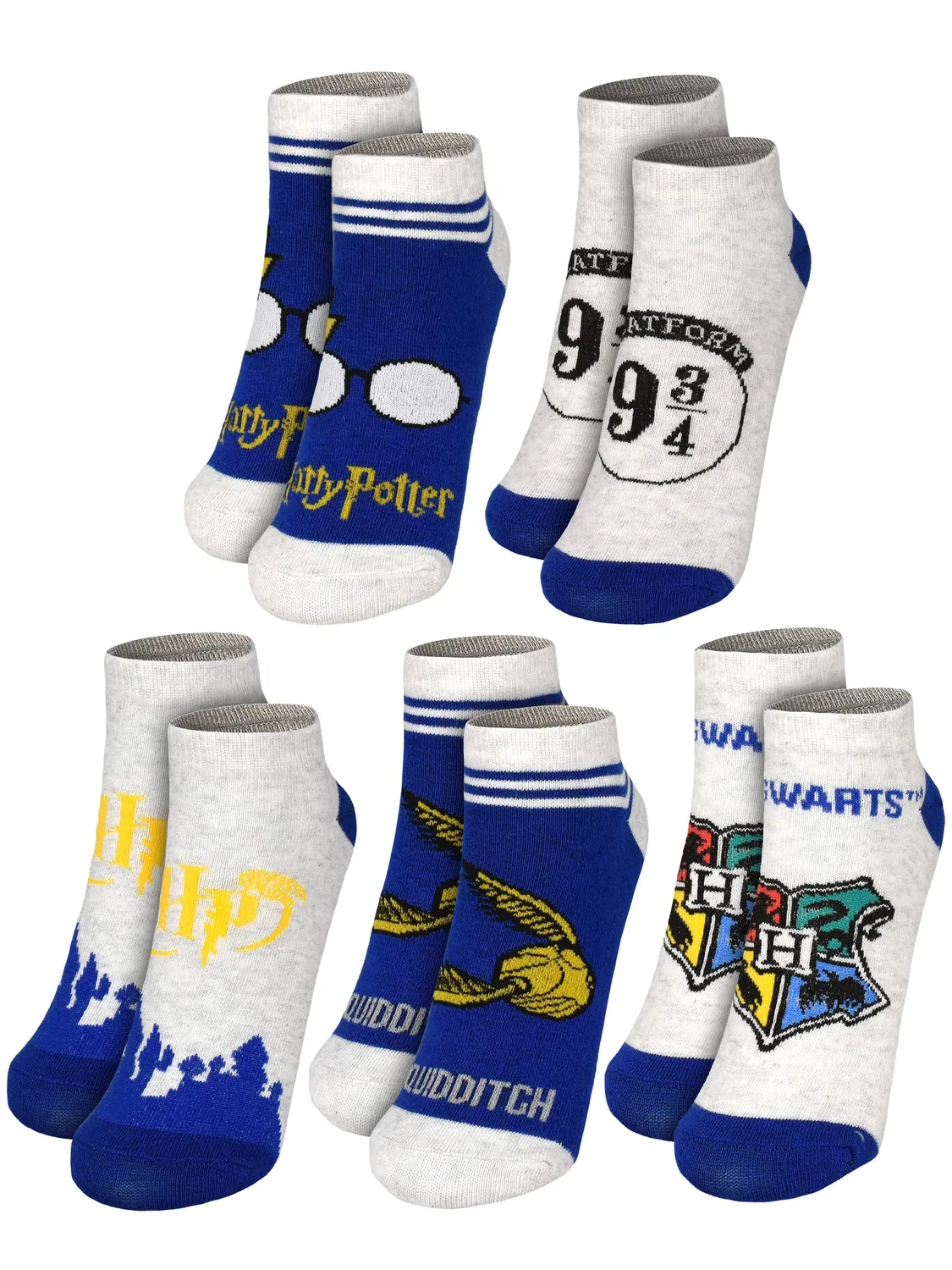 Носки детские 5-pack Harry Potter, голубой/серый