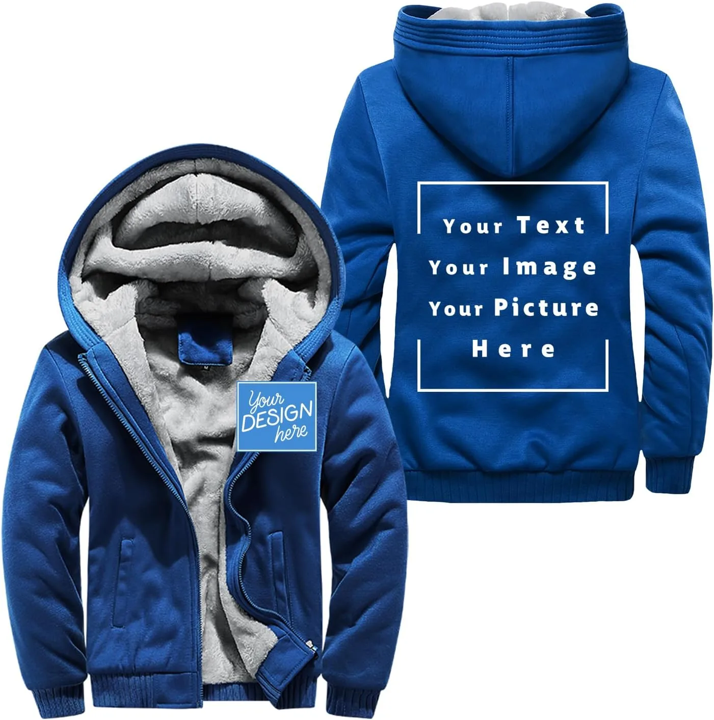 

Толстовка с капюшоном на молнии Personalized для мужчин, утепленная