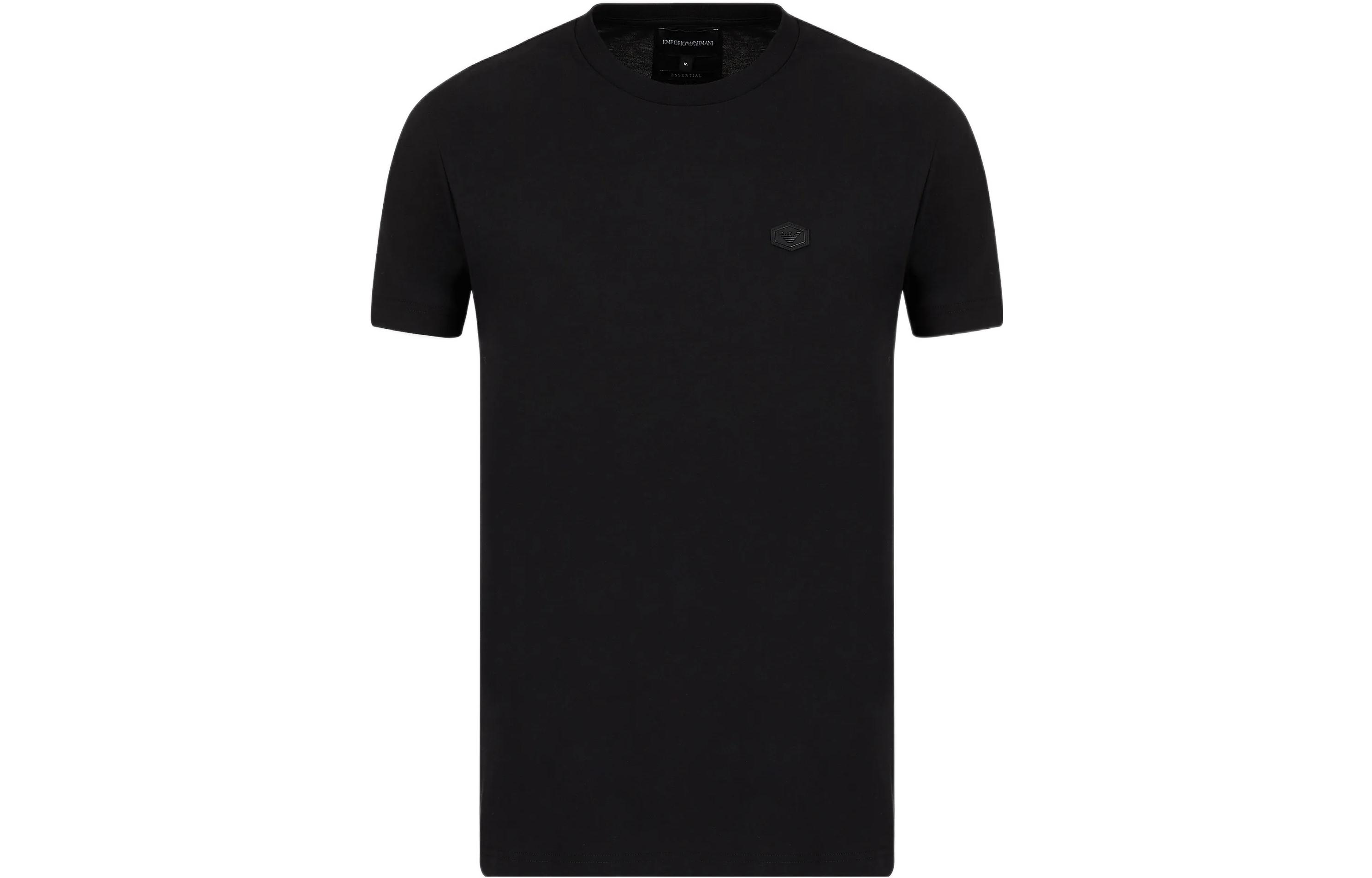 Футболка из пима джерси с микро-логотипом EMPORIO ARMANI, черный — фото 3