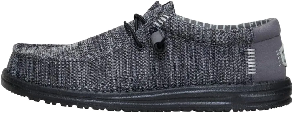 Лоферы мужские HEYDUDE Wally Stretch Sox, серо-гранитный/черный