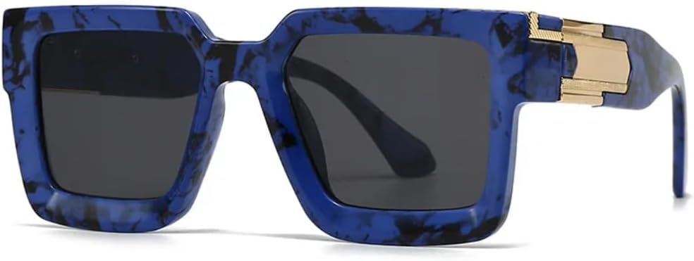 

Классические солнцезащитные очки с большой вогнутой оправой для женщин и мужчин, роскошные дизайнерские винтажные панк-очки, популярные очки для вождения SZVVBKK, Blue Black