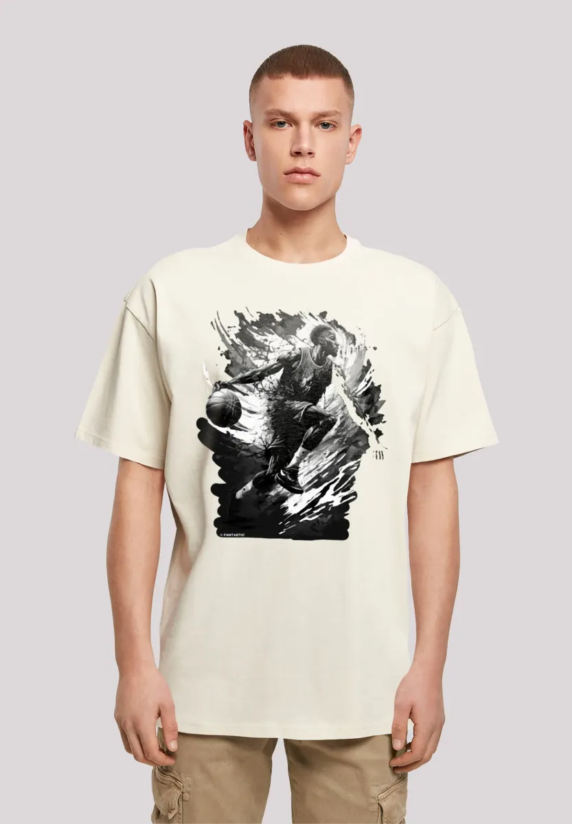 

F4NT4STIC Футболка "Basketball Splash Sport OVERSIZE TEE", принт, цвет Sand