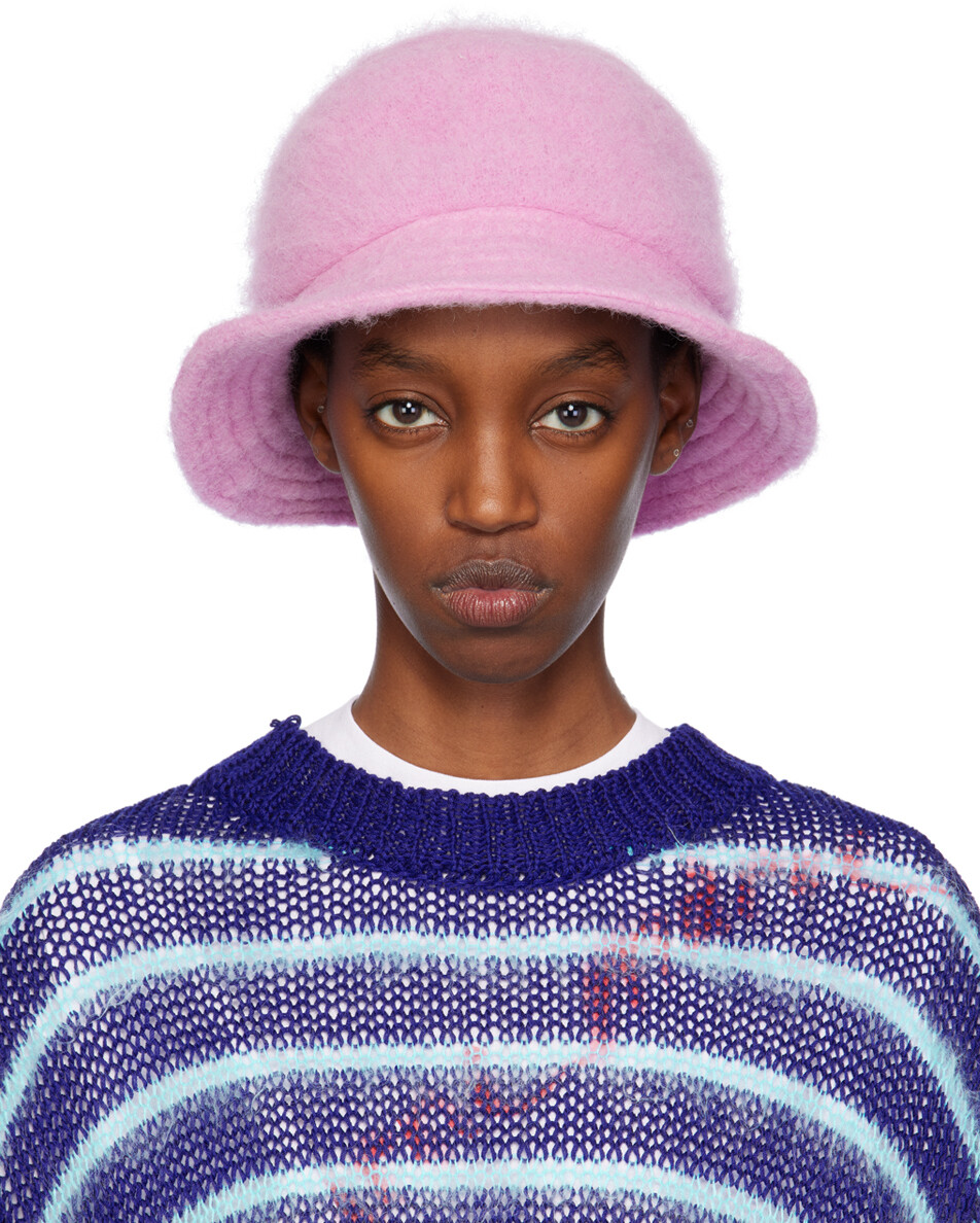 

Эксклюзивная розовая меховая панама от SSENSE Marni, сиреневый