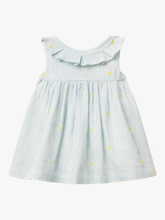 

Детское хлопковое платье без рукавов на пуговицах Benetton, Offwhite