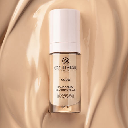 Осветляющая увлажняющая основа с разглаживающим эффектом Collistar NUDO Second Skin Foundation SPF 15, 2R Beige Rosato 30 ml — фото 2