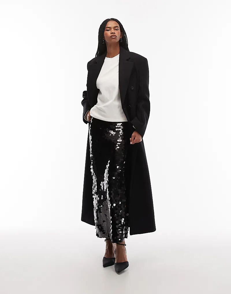 

Юбка миди ASOS DESIGN с крупными пайетками черного цвета