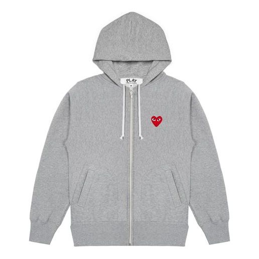 

Худи COMME des GARCONS PLAY Zip Hoodie Red Heart Emblem 'Grey' AZ-T168-051-1, серый