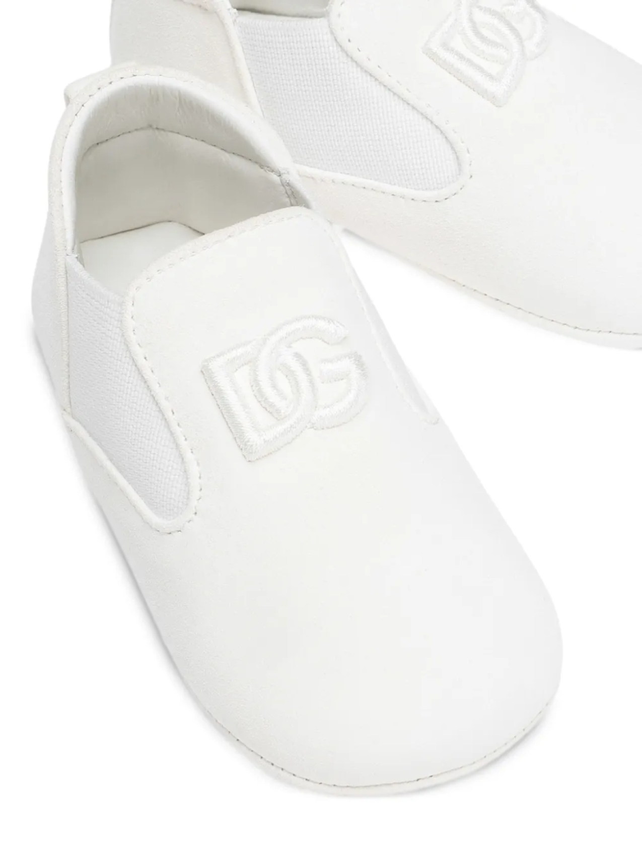 Dolce & Gabbana Kids кожаные пинетки, белый — фото 4