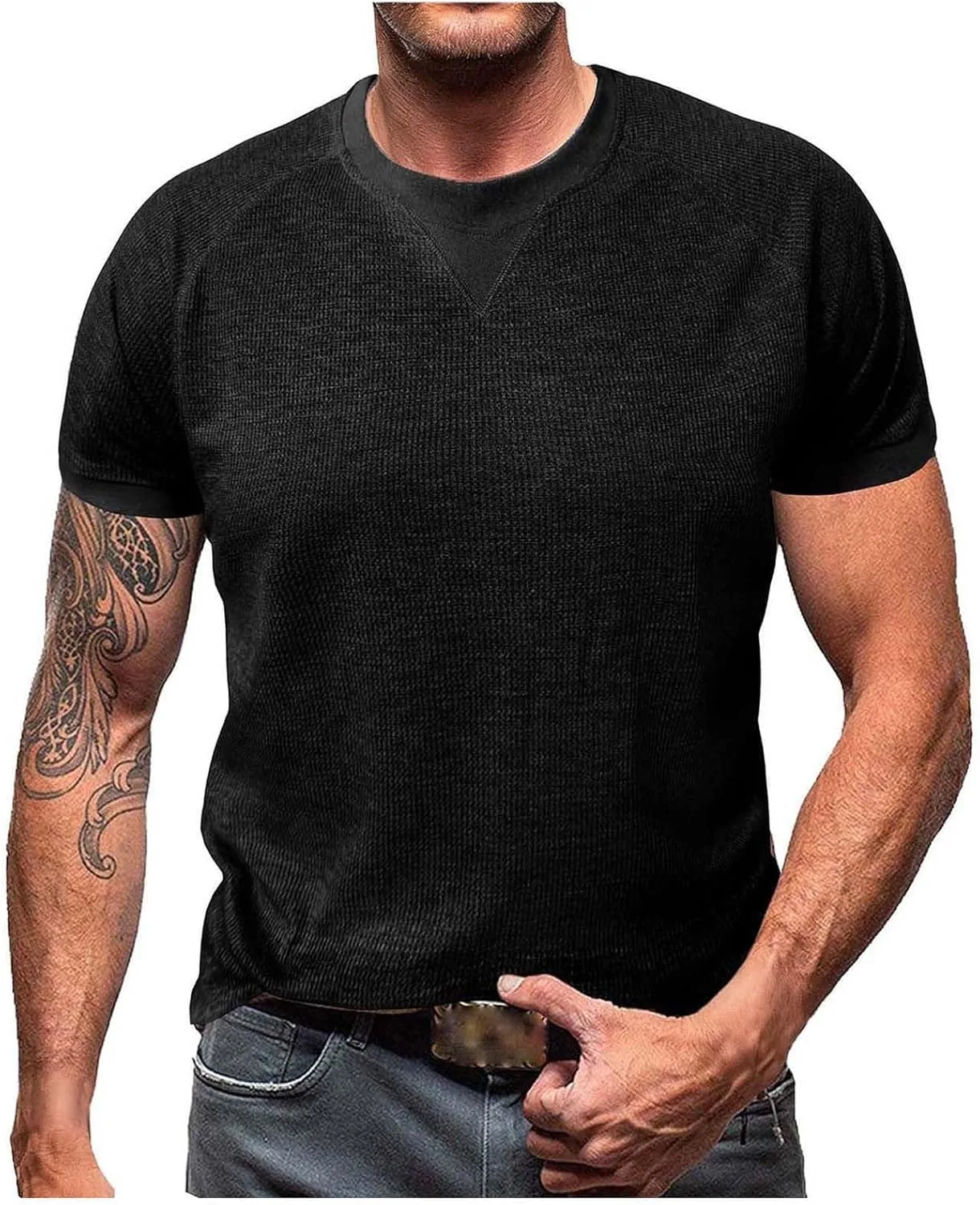 

Мужская футболка с коротким рукавом и воротником-гольф, текстурированная, легкая Lmdudan