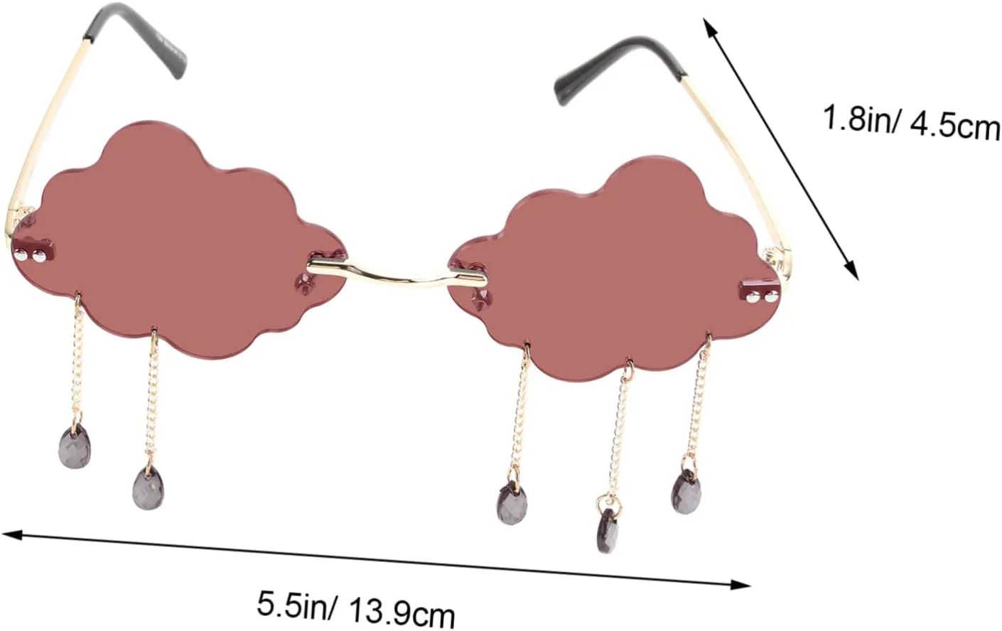 

FRCOLOR 1 пара стильных солнцезащитных очков в форме облаков и капель воды для пляжных вечеринок. Уникальные креативные очки для активного отдыха и фотосессий, Brown