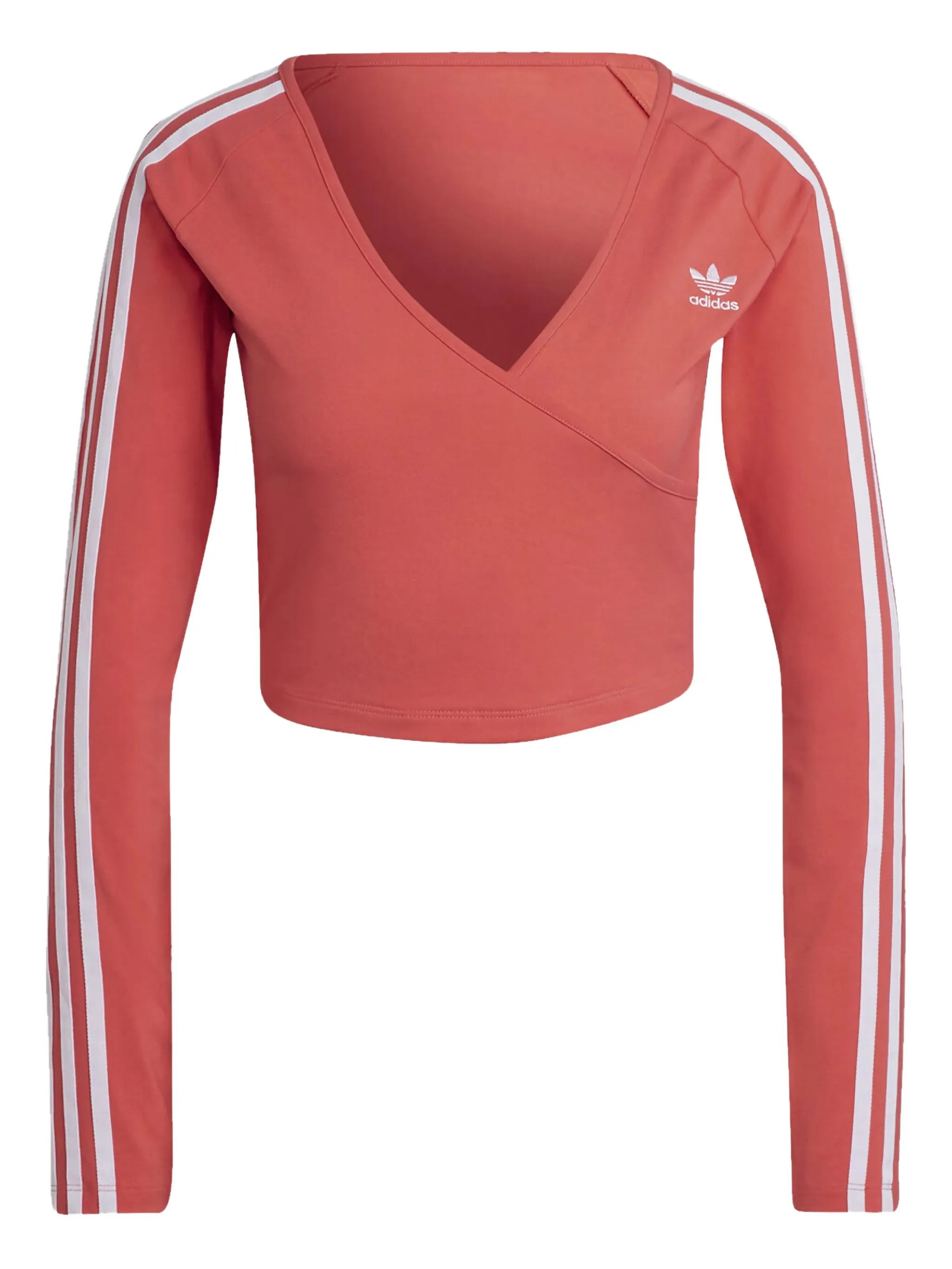 

Топ Stadium с запахом и полосками Adidas, красный