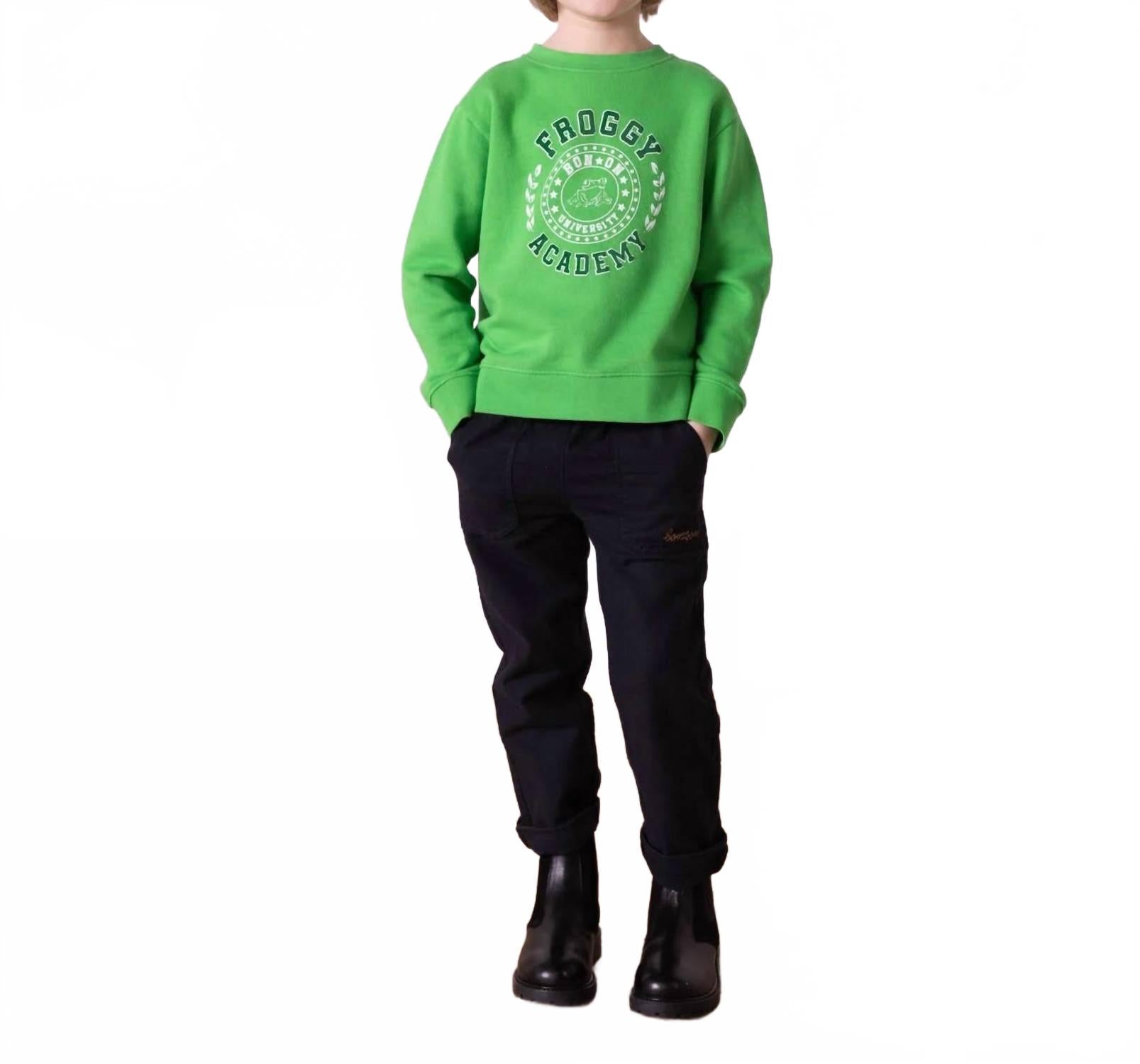 

Флисовая толстовка Froggy Academy в зеленом цвете Bonton